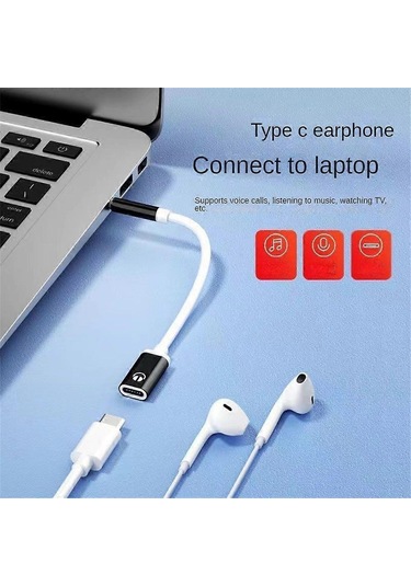 Yuvarlak Başlıklı Kulaklık Adaptörü, 3,5 Mm Erkek - C Tipi Dişi, Kulaklıklara Analog Yuvarlak Kablo Bağlantısı İçin Düz Kulaklık Adaptörü Yux