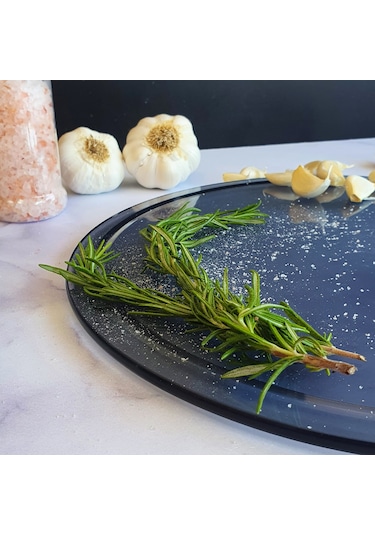 Kanallı Cam Kesme Tablası | Füme Cam  | Çap32cm