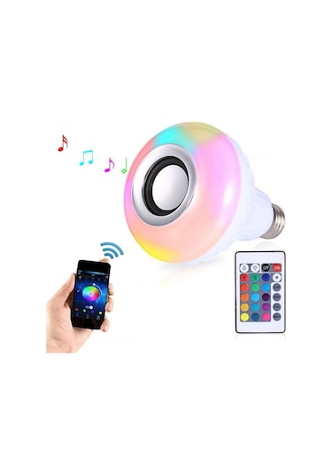 Uzaktan Kumandalı Bluetooth Hoparlör Rgb Led Ampul Speaker
