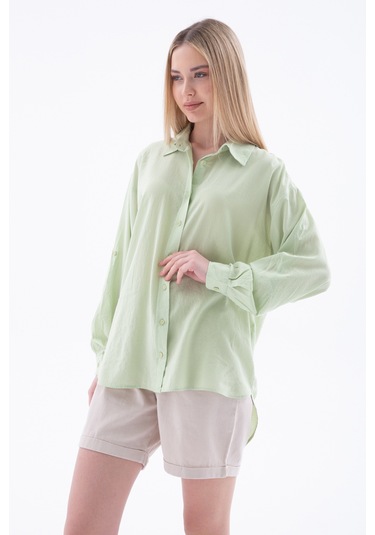 Fashion Friends Bayan Gömlek 25y0051k1 Yeşil Yeşil