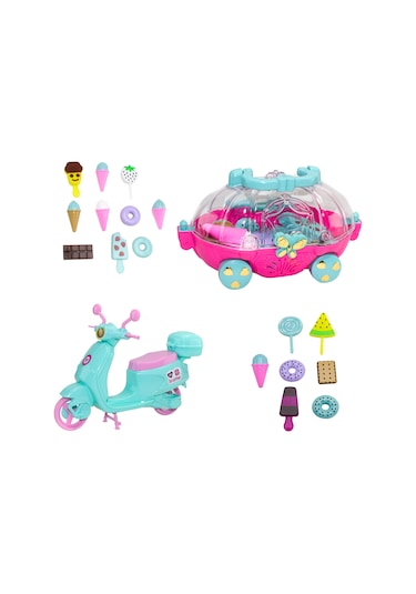 Oyuncak Dondurma Arabası scooter'lı 19 Parça Set