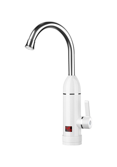 Anında Isıtma Elektrikli Sıcak Su Musluğu Dijital Ekran Beyaz