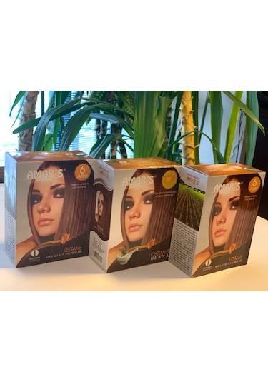 Amars Henna Kına İçeren Saç Boyası 3 x 6'lı