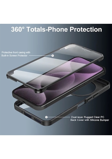 Fochsia Redmi 14c 4g Tamamen Şeffaf Titreşim Önleyici Tam Koruma Kılıf Kırmızı