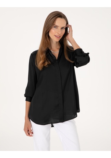 Pierre Cardin Kadın Siyah Gömlek Desenli 50313588-vr046 Siyah