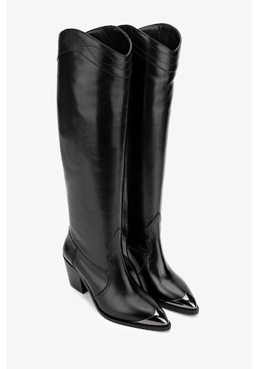 Valmenti Kadın Hakiki Deri Siyah Deri Casual Çizme 1046 21389 Bn Czm Sk24-25 Sıyah Dr Siyah Deri