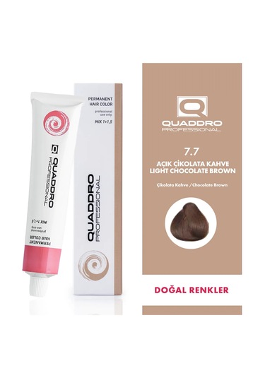 Quaddro Professıonel Saç Boyası 7.7 Açık Çikolata Kahve 100 Ml