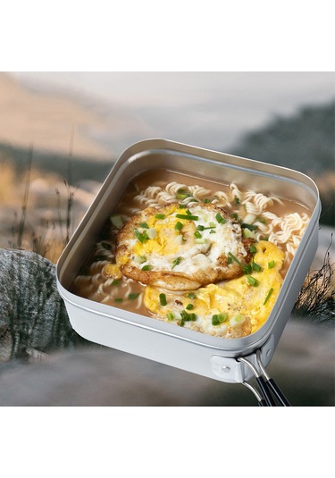 Kosona 1600ml Alüminyum Çift Kollü Yemek Kutusu - Dayanıklı, Hafif, Ev Ve Doğa İçin Uygun Gümüş