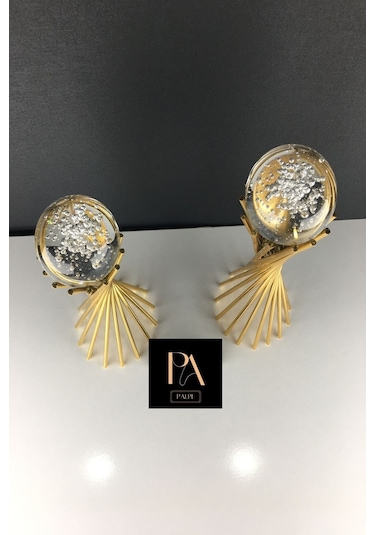 Gold K 2'li Ofis Metal Aksesuar Biblo Ev Salon Dekorasyon Obje