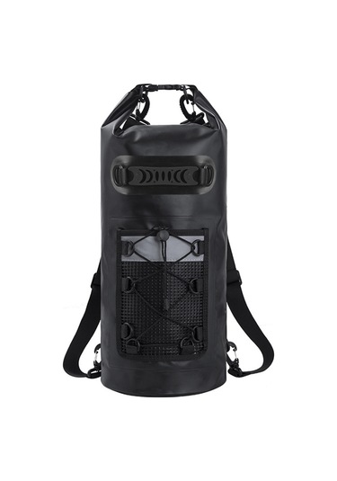 Geeksen Sualtı Sporları İçin 20l Pvc Su Geçirmez Çanta - Kuru-ıslak Bölümlü Dış Etkinlik Sırt Çantası Siyah Çok Renkli