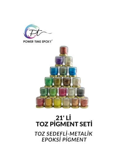 21'li Toz Sedefli Epoksi Pigment Boya Seti Avantaj Power Time Epo
