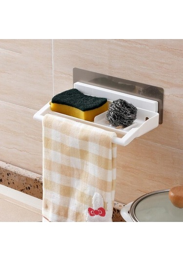 Pazly Yapışkanlı Suntek Şampuan Rafı Duvar Duş Depolama Beyaz Banyo Uh Beyaz