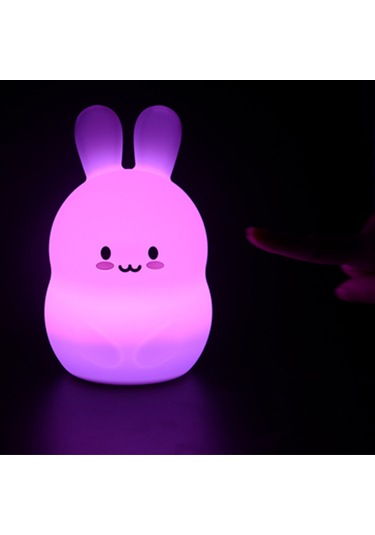 Suofeng Usb Şarjlı Kumanda Kontrollü Silikon Gece Lambası, Sıcak Beyaz + Yedi Renk, Çocuk Hediyesi, 0.35w Beyaz