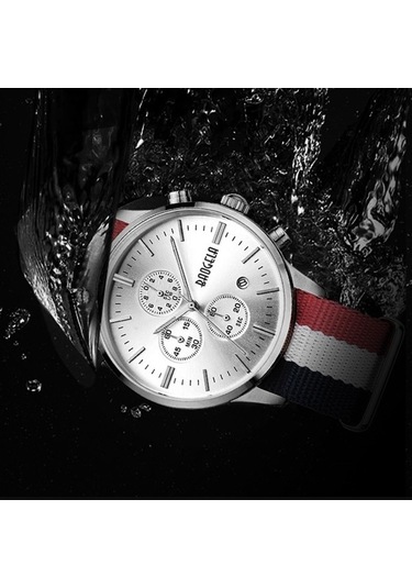 Novahub Baogela 1611 Erkekler İçin Küçük Üç Pimli Aydınlık Kronograf Takvim Kuvars İzle Gümüş Ve Beyaz Arasında Altın Renkli, Çok Renkli