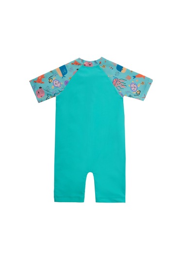 Uv Korumalı Kısa Kollu Tulum Bebek Çocuk Yüzücü Mayo 1910 Mint Mint