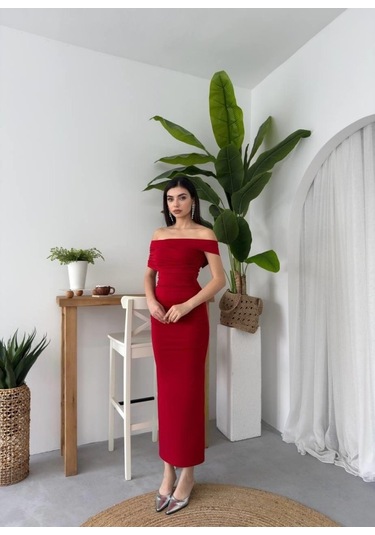 Dron Straplez Elbise Altın