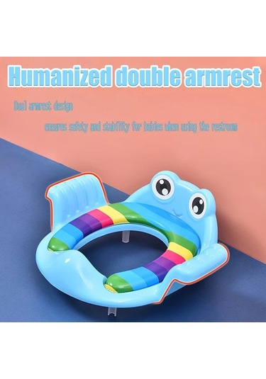 Sunshine011 Pembe Kurbağa Desenli Seyahat Çocuk Tuvalet Eğitim Koltuğu, Kolay Temizlenir Pembe