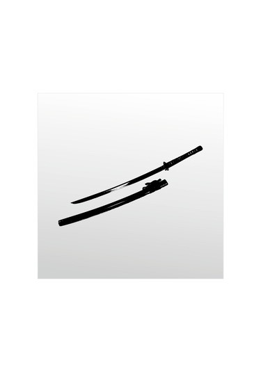 Folyo Sticker Samurai Bıçağı 90 Cm Uzunluk Siyah