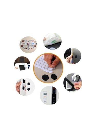 100 Adet Arkası Yapışkanlı Yuvarlak Cırt Cırtlı Bant, Kaliteli Ba