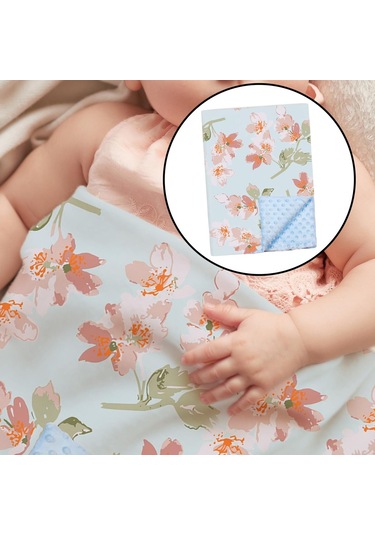 Dolıty Pusetler Için Yumuşak Bebek Battaniye Mavi-çiçek Mavi Çiçek Mavi