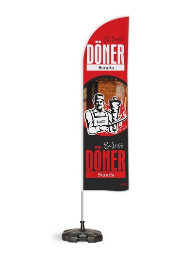 Döner Temalı Yelken Bayrak V2