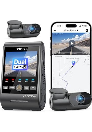 Viofo A229 Plus 3 Kameralı Ön-iç-arka 2k+2k+1080p Hdr Sony Starvis 2 Wifi Gps Li Araç Kamerası