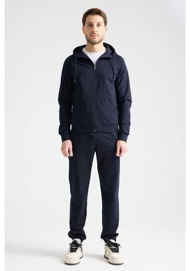 Shooter Sportswear Elit Class Füme Erkek Eşofman Takımı Mevsimlik Kapüşonlu Manşetli Rahat Kalıp Lacivert