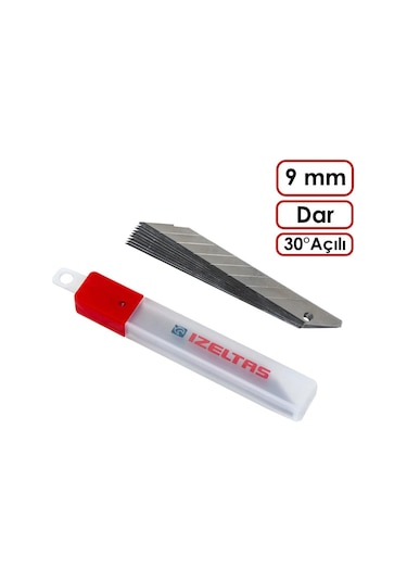 İzeltaş Pro Maket Bıçağı Dar 30 Açılı Yedek Bıçak 9 Mm 10'lu