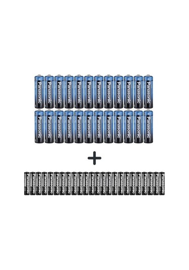 Panasonic R6BE/4PS Manganez AA Kalem Pil 24'lü + R03UE/2S AAA İnce Kalem Pil 24'lü