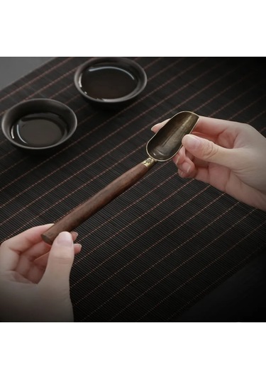 Ximistore9 Ahşap Saplı Ölçü Kaşığı - Çay, Kahve Ve Baharat İçin Tam Ölçüm, Tekli Paket Siyah