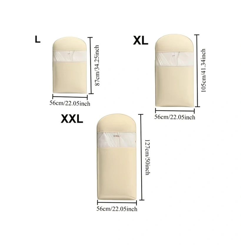 Willowhaven Bej 2pcs Büyük Kapasiteli Askılı Sıkıştırılabilir Giyim Saklama Çantası L+xl