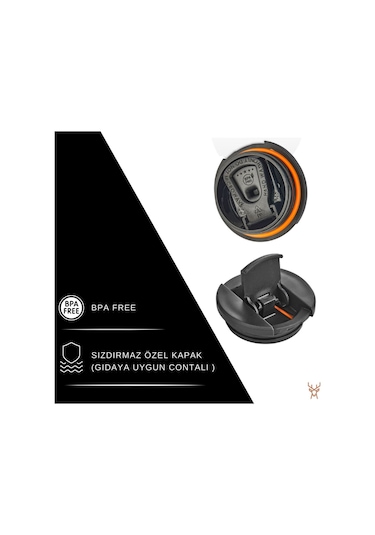 Star Termos Star Mug 350 Ml Opak Seri - Siyah Çift Katmanlı Mug - Piknik Kamp Outdoor Ofis Otel Kafe Okul Kampüs Siyah