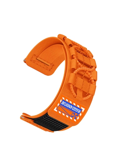 Galaxy Watch 42mm Zore Krd-112 20mm Orbital Örgülü Halat Tasarımlı Naylon Kumaş Hasır Kordon-turuncu