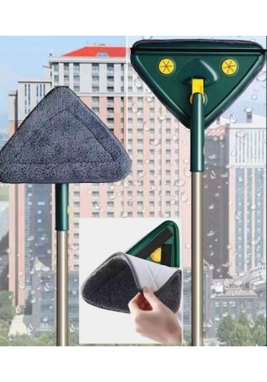 Büro Ev Ofis Yazlık Hijyeni İçin 150cm 2bez Çekçekli Islak Mendil Takılır Mop
