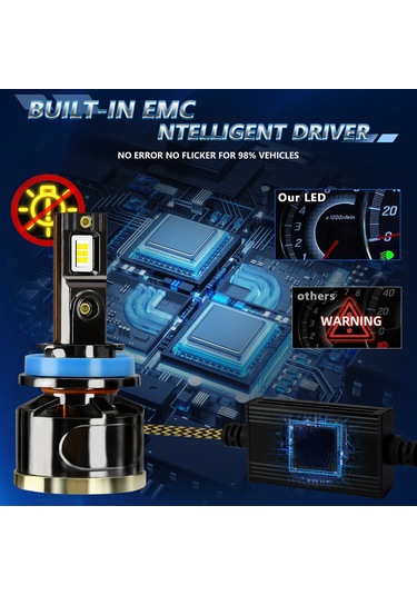 Maiyame 130w Süper Parlak Led Far Ampulü, 18000 Lümen, 6500k, Yüksek Ve Düşük Far Otomatik, 2'li Paket, Hızlı Soğutma