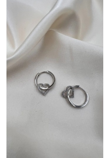 Bb Xuping Kalp Detaylı Küpe Gümüş