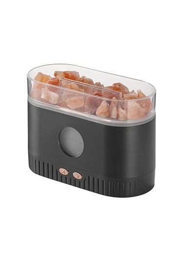 Aromaterapi Esansiyel Yağ Difüzörü, 7 Renk Işığı İle 3 Arada Himalaya Tuz Lambası Difüzörü, Ev Yatak Odası Yoga İçin 200ml Ultrasonik Serin Sis Nemlendirici, Himalaya Pembe Tuz Tedavisi Gri