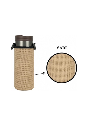 Travel Mug 0.47 Lt. İle Uyumlu Omuz Askılı Termos Kılıfı Sarı