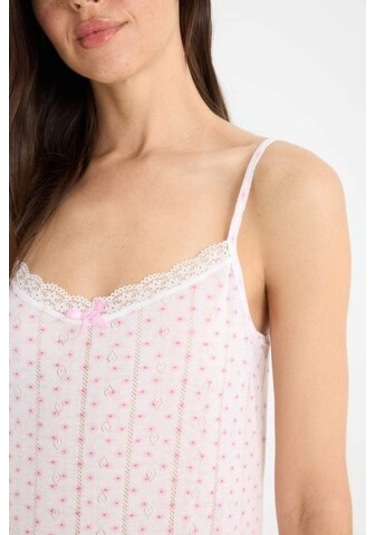 Defacto Regular Fit Askılı Dantelli Gecelik-fall İn Love F5772ax25smer85 Ekru