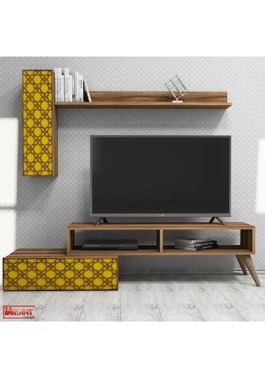Variant Planet Tv Ünitesi - Sarı / Ceviz