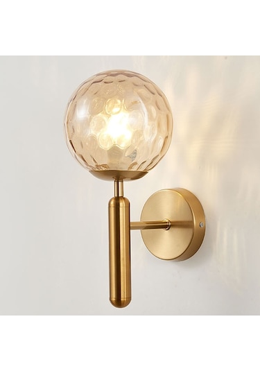 Yuvarlak Cam Led Duvar Işığı For 5w White Light Diğer Siyah Altın