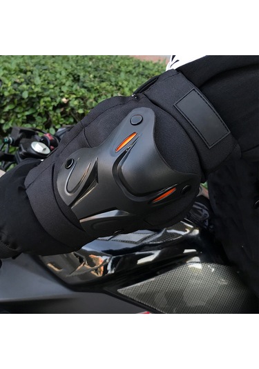 Geeroyoo Gece Görünürlüklü, Ayarlanabilir, Çift Kayışlı Motosiklet Dirseklik Ve Dizlik Seti - Mp10345