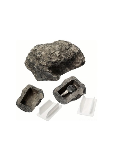 Yaozixa Grafit Renkli Reçine Taş Figürlü Anahtar Saklama Kutusu - Gizli Para Ve Eşya Saklama Kutu - Ev Kullanıma Uygun, Dayanıklı Materyal Siyah - Gri