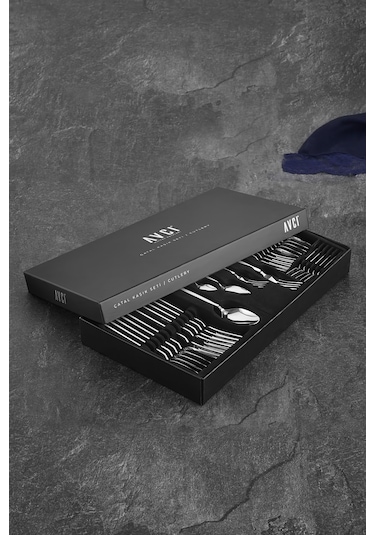 Avcı Elit 30 Parça Çatal Kaşık Takımı 18-10 Paslanmaz Çelik Gümüş