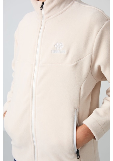 Tommy Life Bej Kalın Yumuşak Dokulu Standart Fit Nakışlı Polar Erkek Çocuk Sweatshirt - 11223 Bej