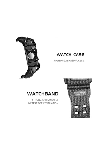 Smael 8035 Çok Fonksiyonlu Erkek Spor Günlük Saati 50m Su Geçirmez Elektronik Dijital Kol Saati, Işıklı/alarm/saat Duraklatma/otomatik Takvim/snooze Özelliği İle. Çok Renkli