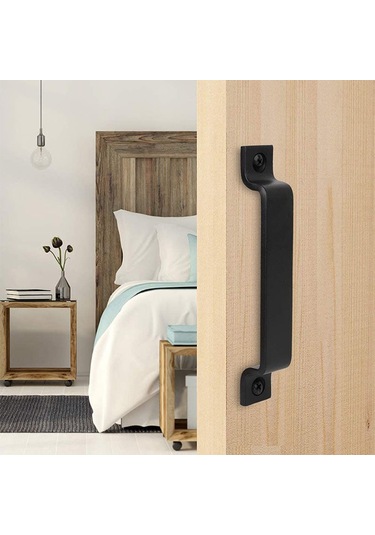 Sürgülü Kapı Kolu Masif Siyah Çelik Kapı Kolu Siyah Sürgülü Kapı Çekme Kolu