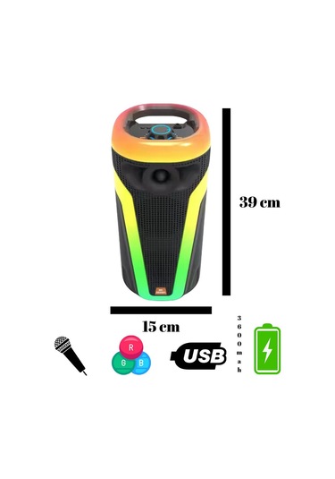 Hepu Hp-113 5w Mikrofonlu Rgb Led Kablosuz Bluetooth Hoparlör