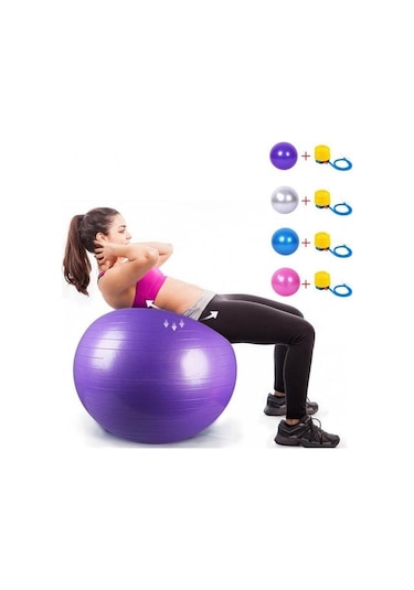 Büyük Boy Pilates Topu 65 CM Pilates Topu + Pompa Fuşya