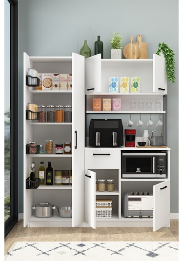 Ervin Kahve Köşesi 4 Sepet Raflı Airfry Kiler Dolabı Çok Amaçlı Beyaz Beyaz Ervin Kahve Köşesi 4 Sepet Raflı Airfry Kiler Dolabı Çok Amaçlı Beyaz Beyaz